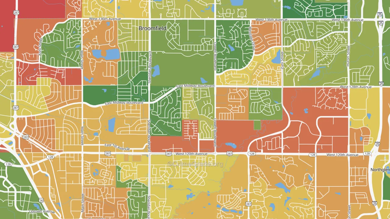 Brandywine, Broomfield, CO Map of Arson Rates