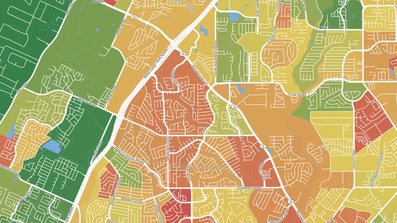 Braun's Farm, San Antonio, TX Map of Arson Rates