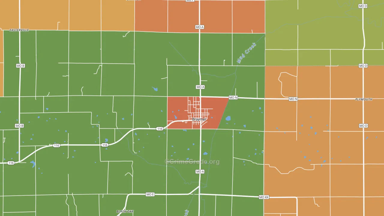 Braymer, MO Map of Arson Rates