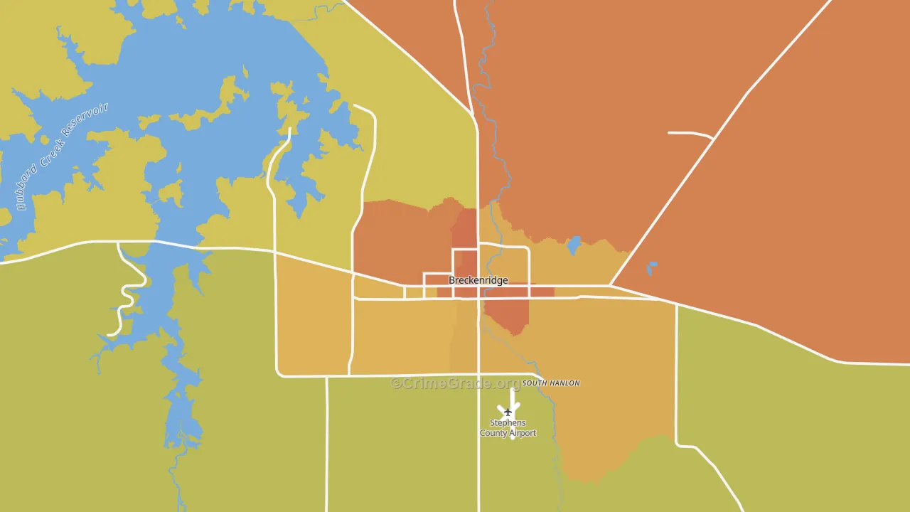 Breckenridge, TX Map of Arson Rates