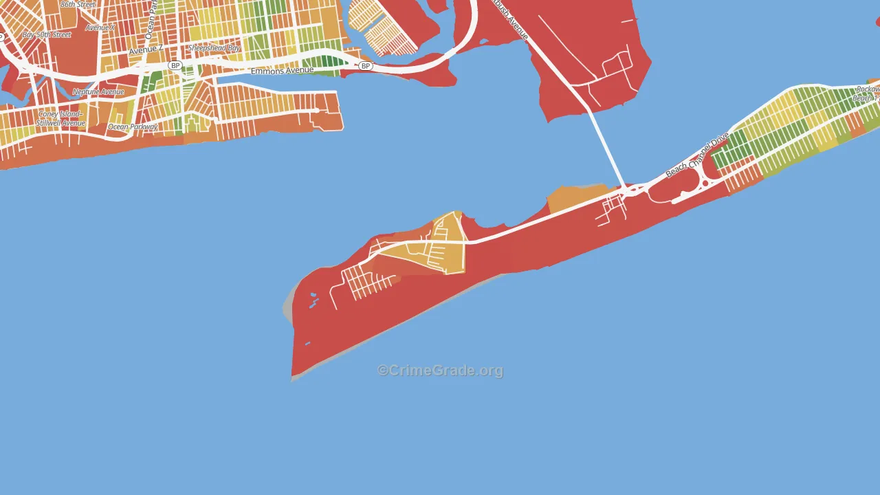 Breezy Point, Queens, NY Map of Arson Rates