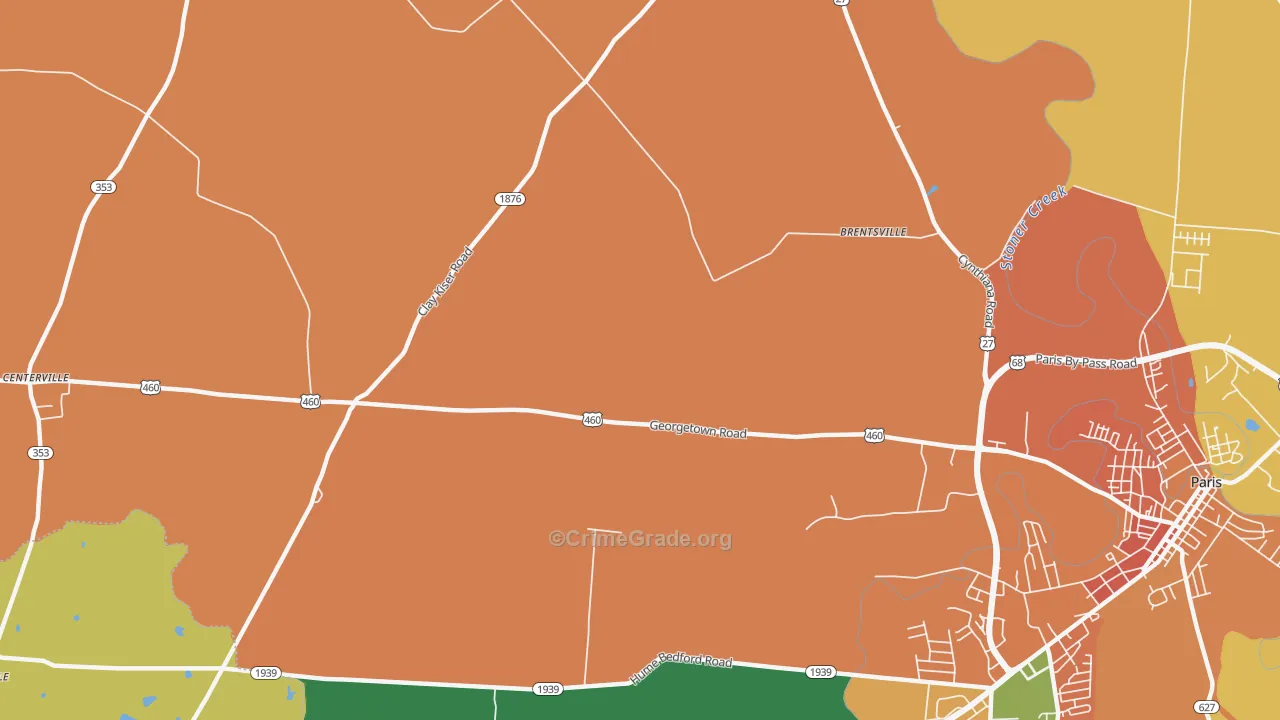 Brentsville, KY Map of Arson Rates