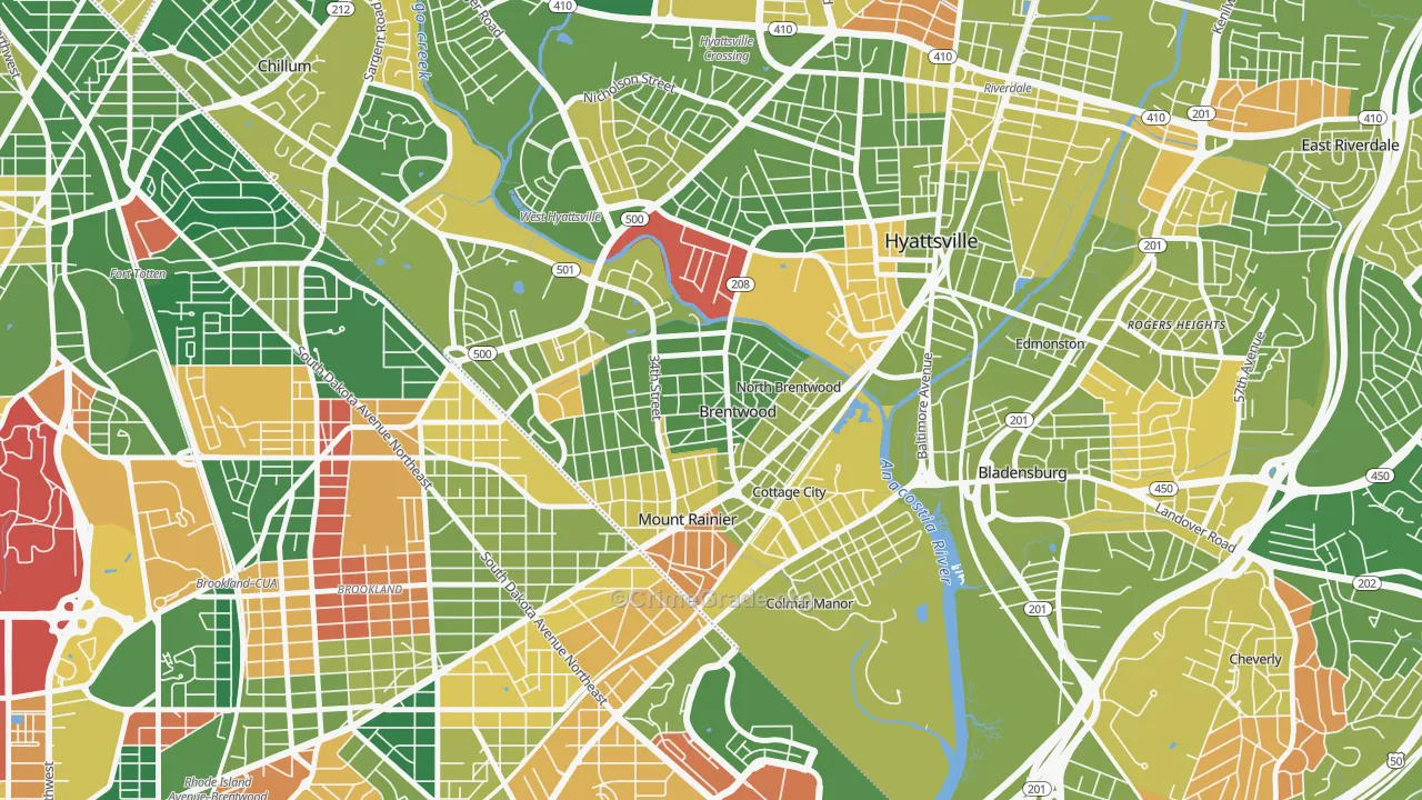 Brentwood, MD Map of Arson Rates