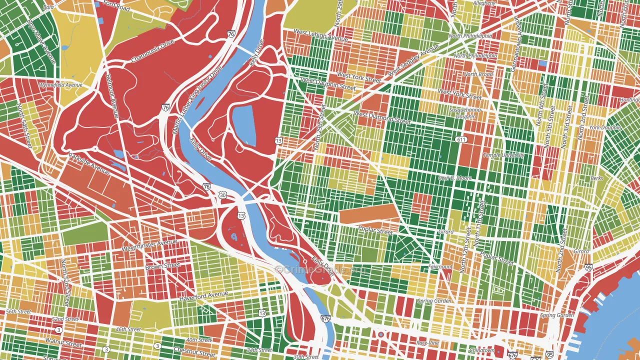 Brewerytown, Philadelphia, PA Map of Arson Rates