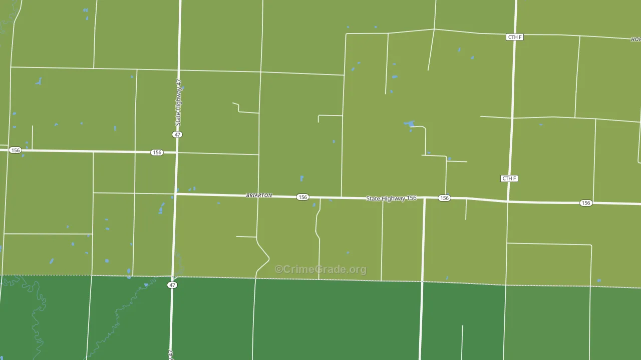 Briarton, WI Map of Arson Rates