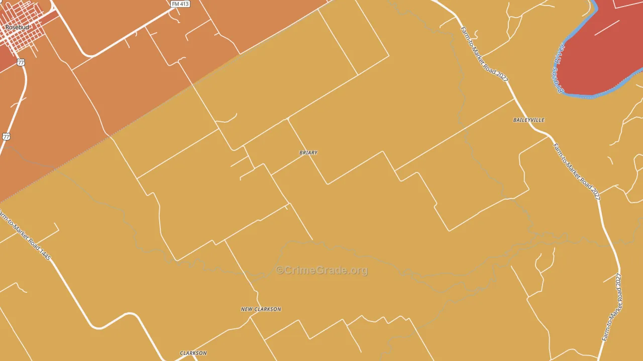 Briary, TX Map of Arson Rates