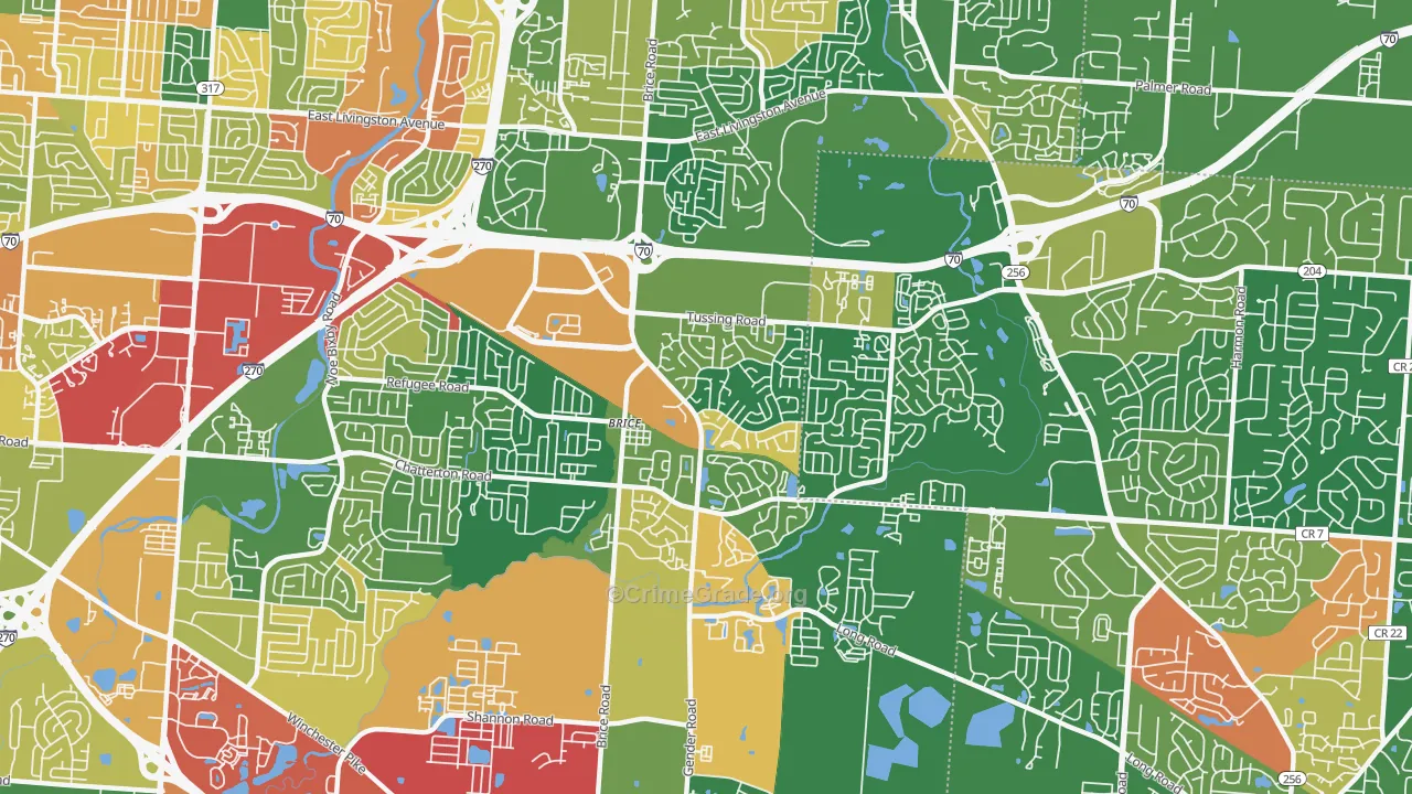 Brice-Tussing, Columbus, OH Map of Arson Rates