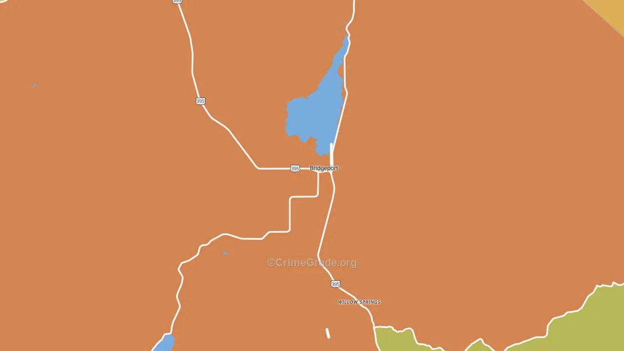 Bridgeport, CA Map of Arson Rates