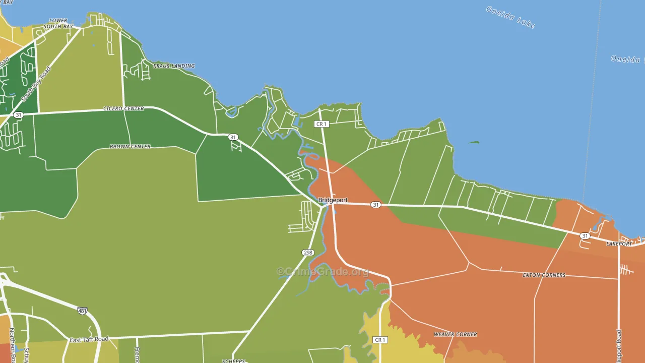 Bridgeport, NY Map of Arson Rates