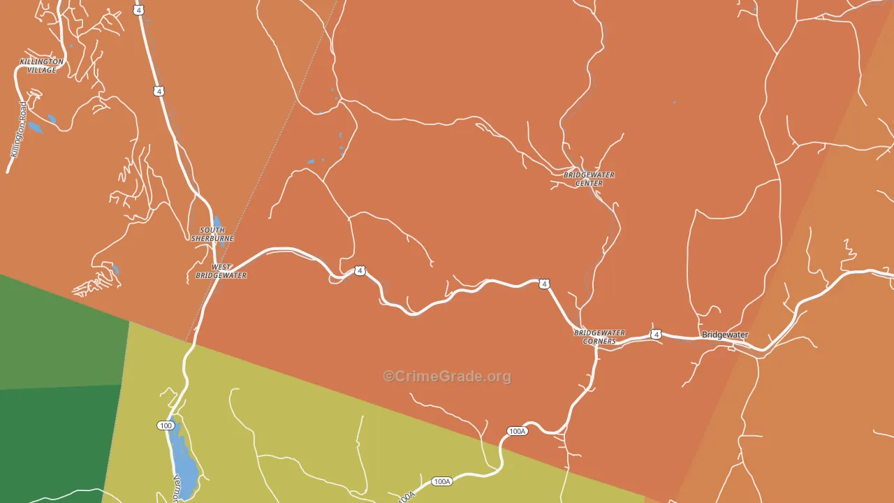 Bridgewater Corners, VT Map of Arson Rates