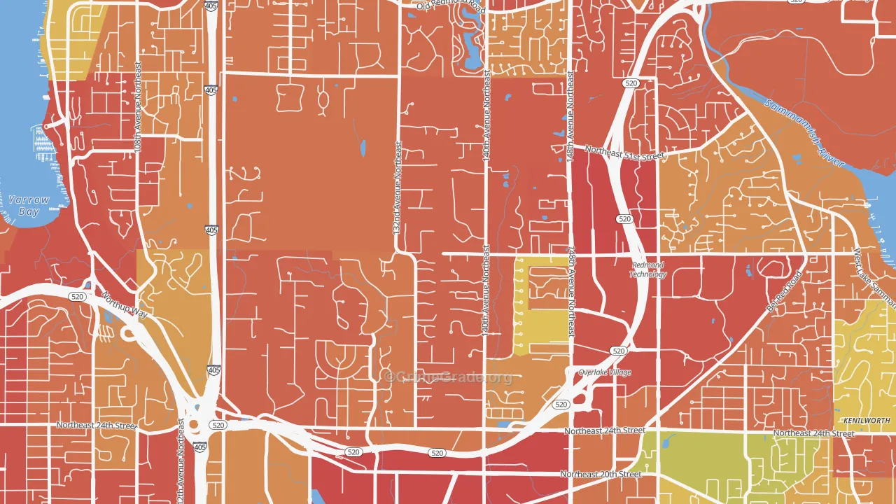 Bridle Trails, Bellevue, WA Map of Arson Rates