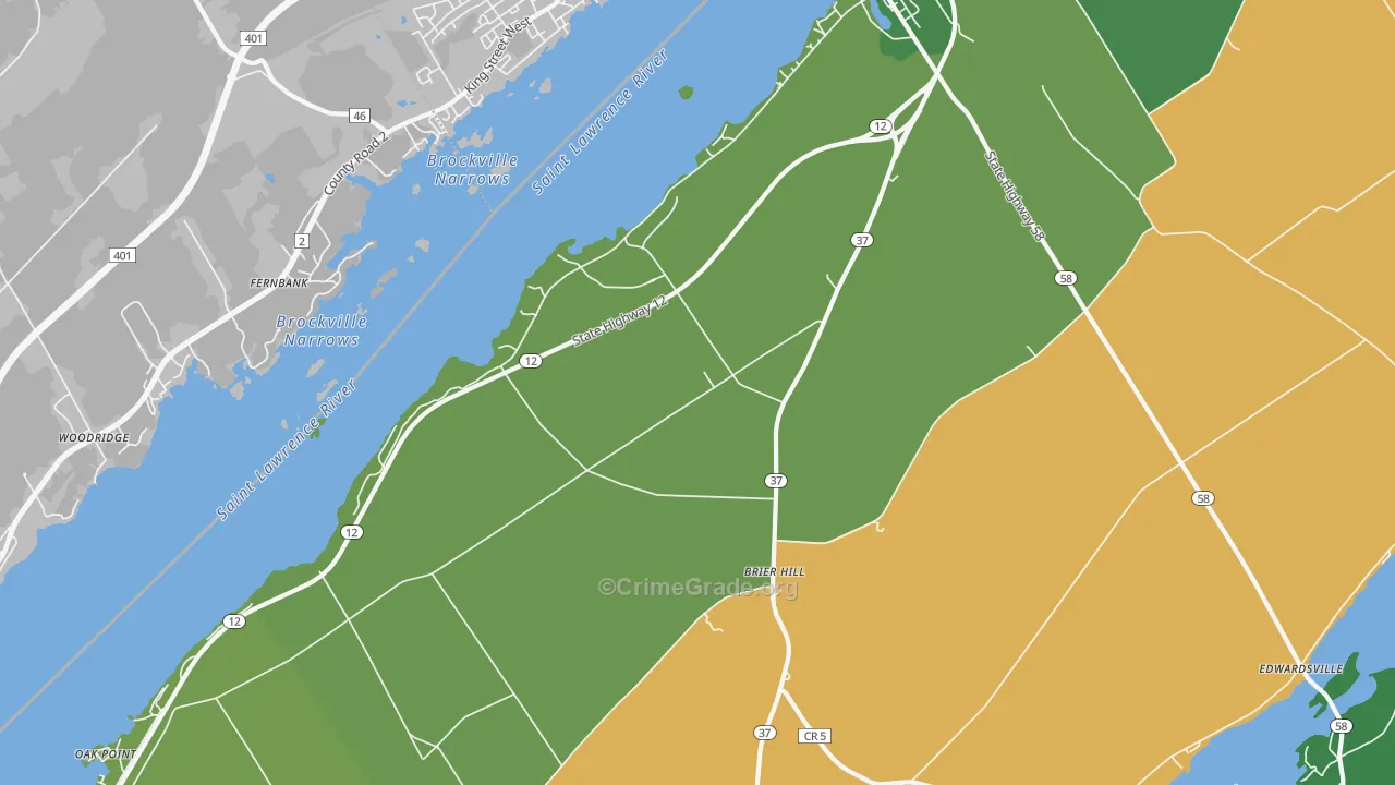 Brier Hill, NY Map of Arson Rates