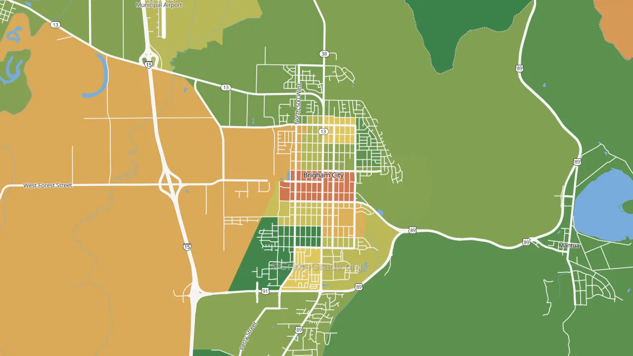 Brigham City, UT Map of Arson Rates