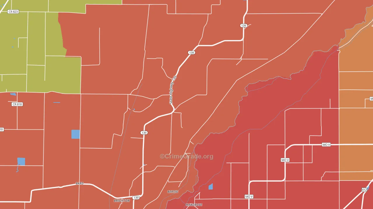 Brighton, AR Map of Arson Rates