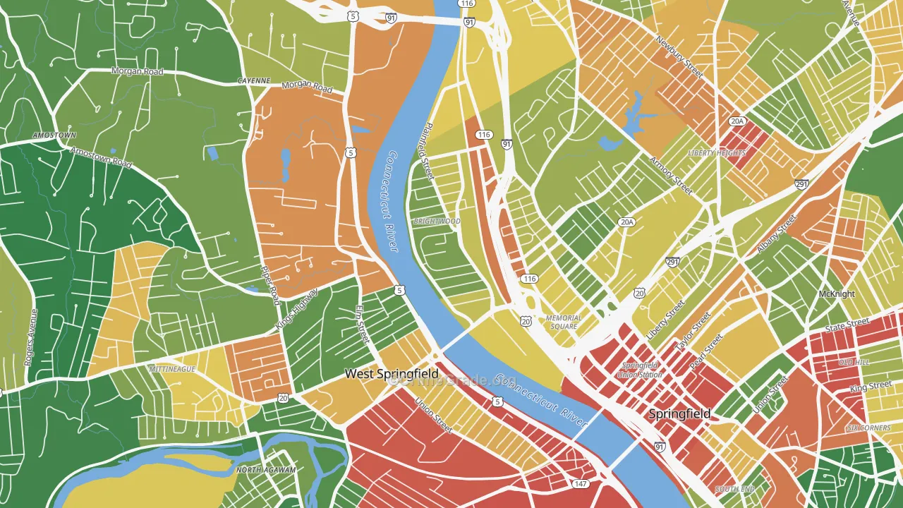 Brightwood, Springfield, MA Map of Arson Rates