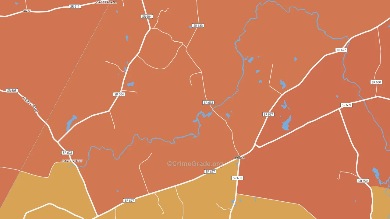 Brink, VA Map of Arson Rates