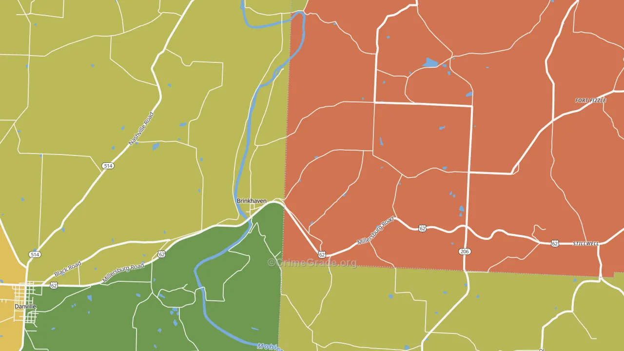 Brinkhaven, OH Map of Arson Rates