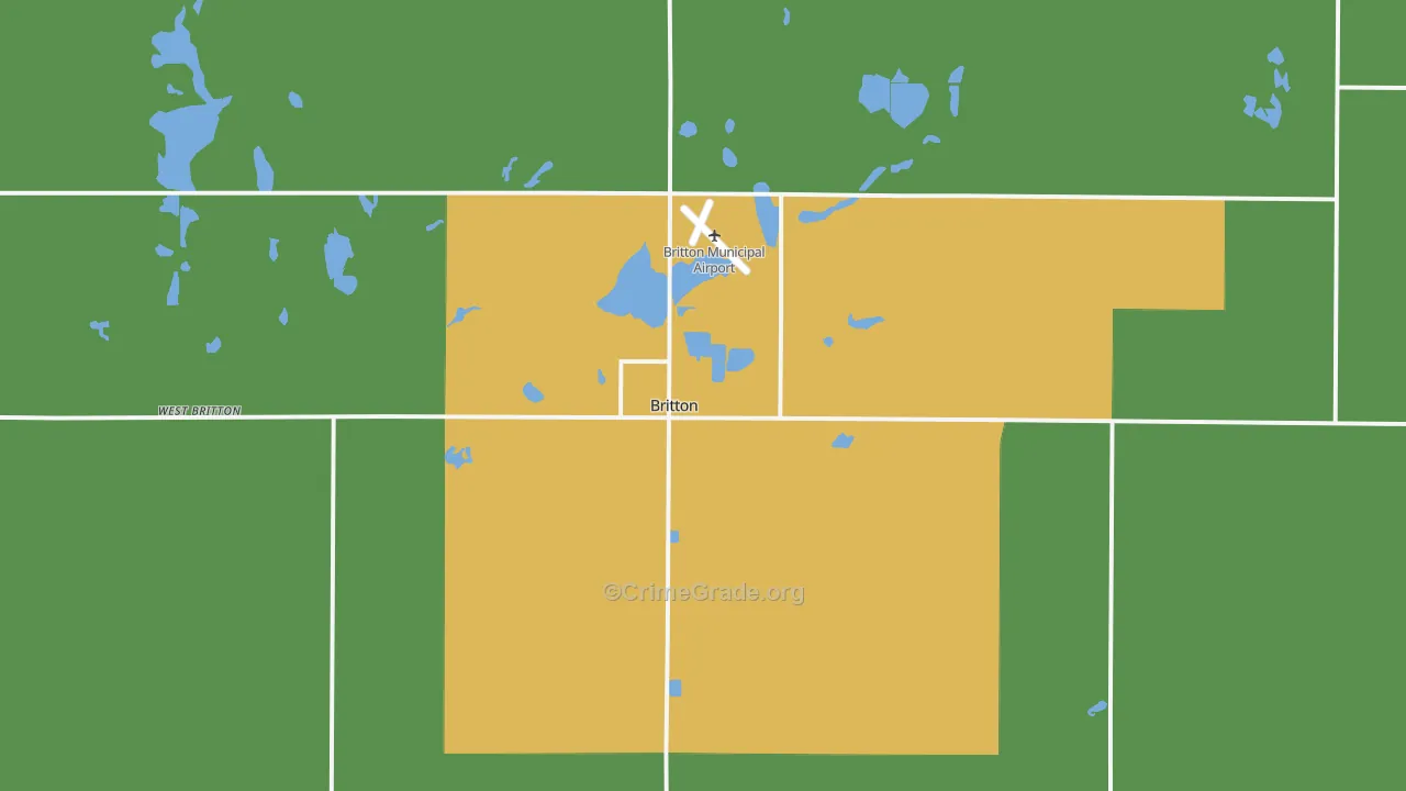 Britton, SD Map of Arson Rates