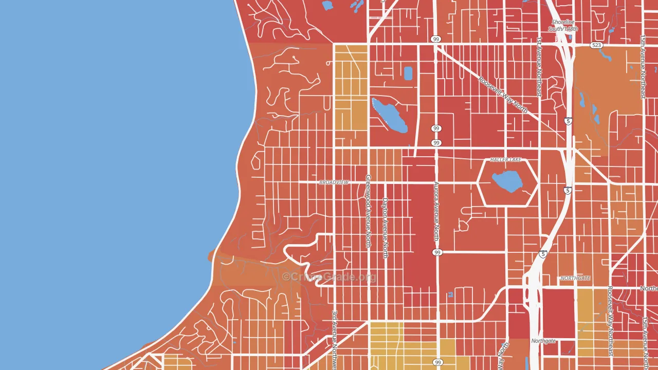 Broadview, Seattle, WA Map of Arson Rates