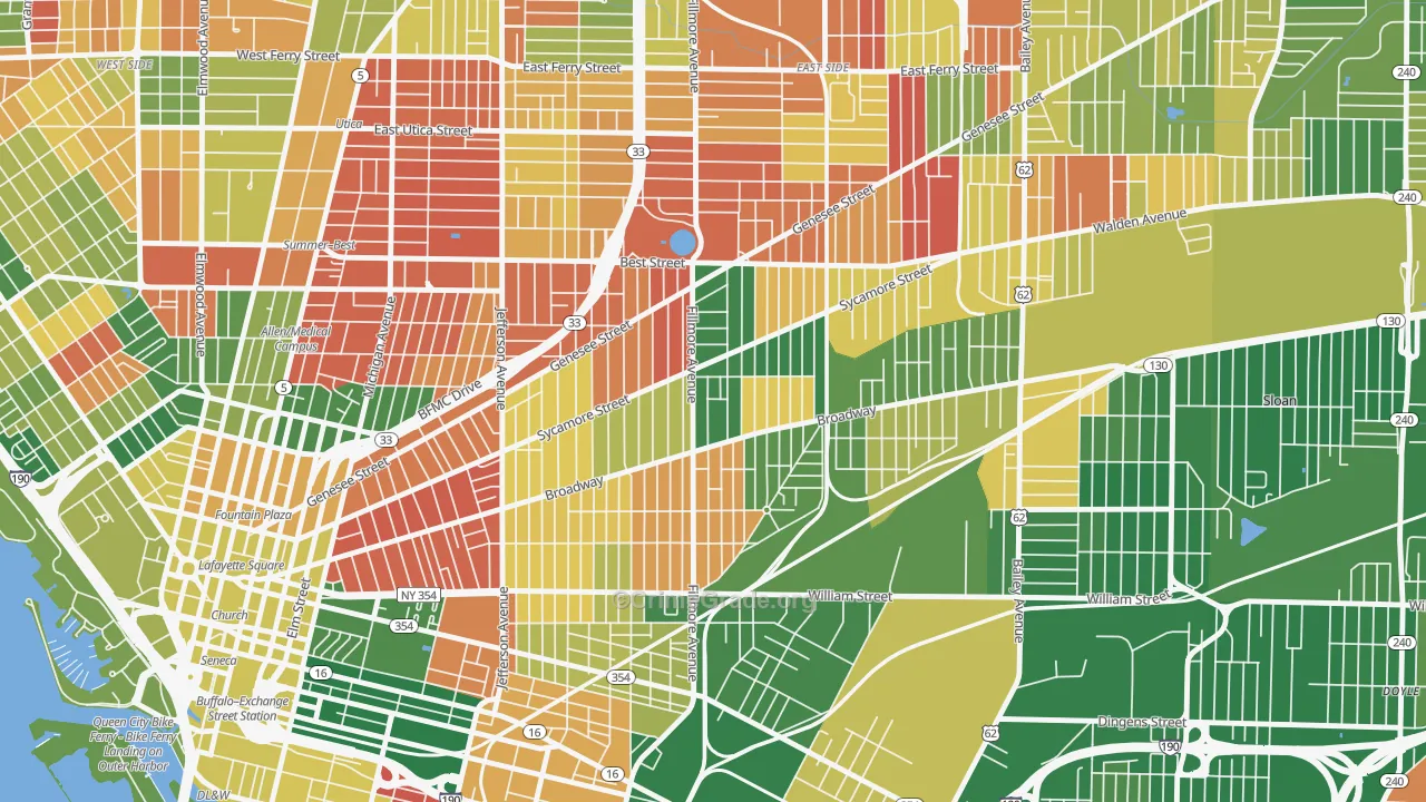 Broadway-Fillmore, Buffalo, NY Map of Arson Rates