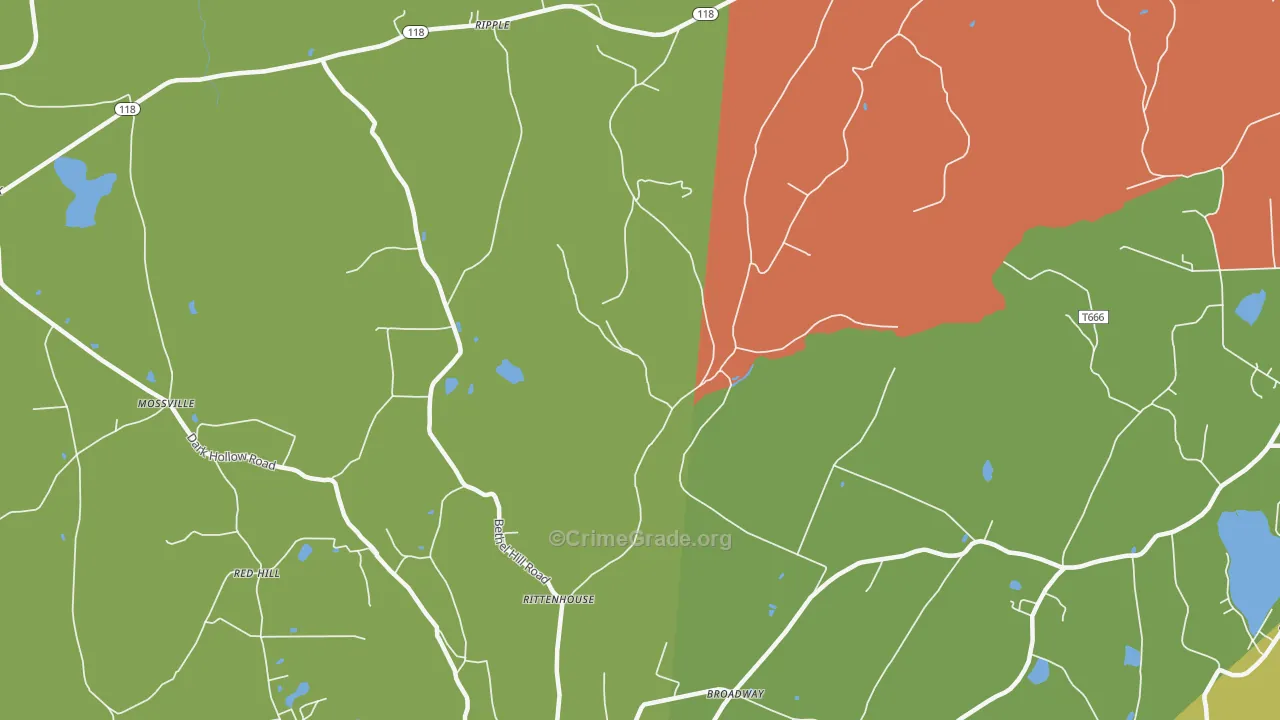 Broadway, PA Map of Arson Rates