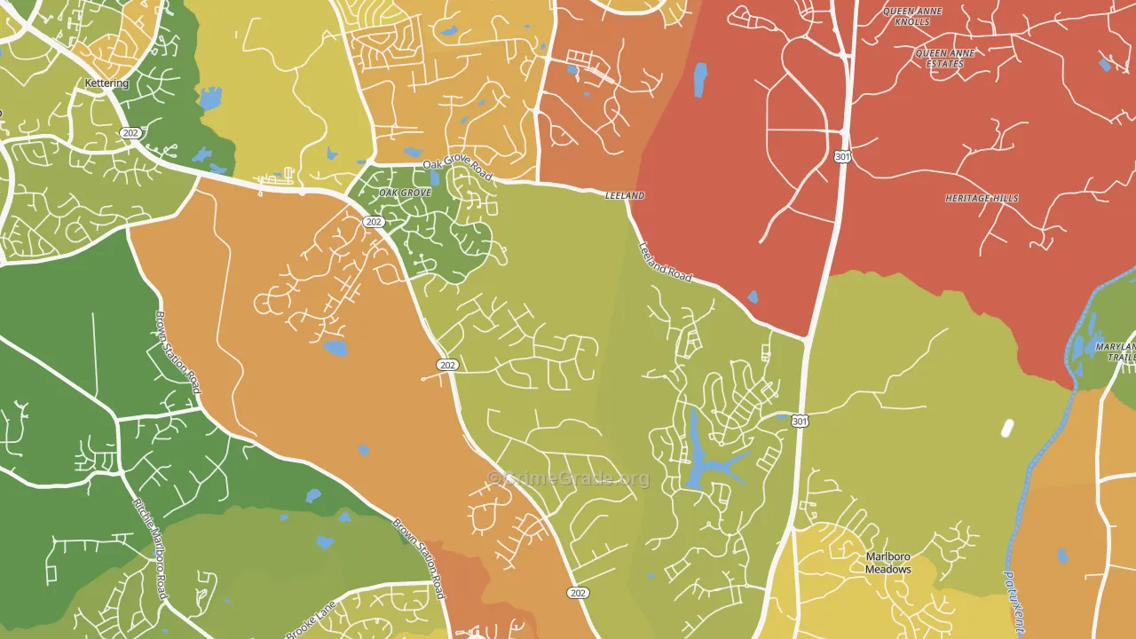 Brock Hall, MD Map of Arson Rates