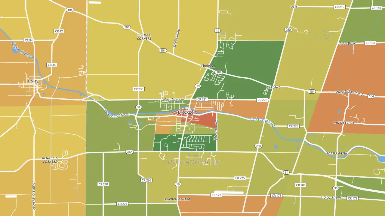 Brockport, NY Map of Arson Rates