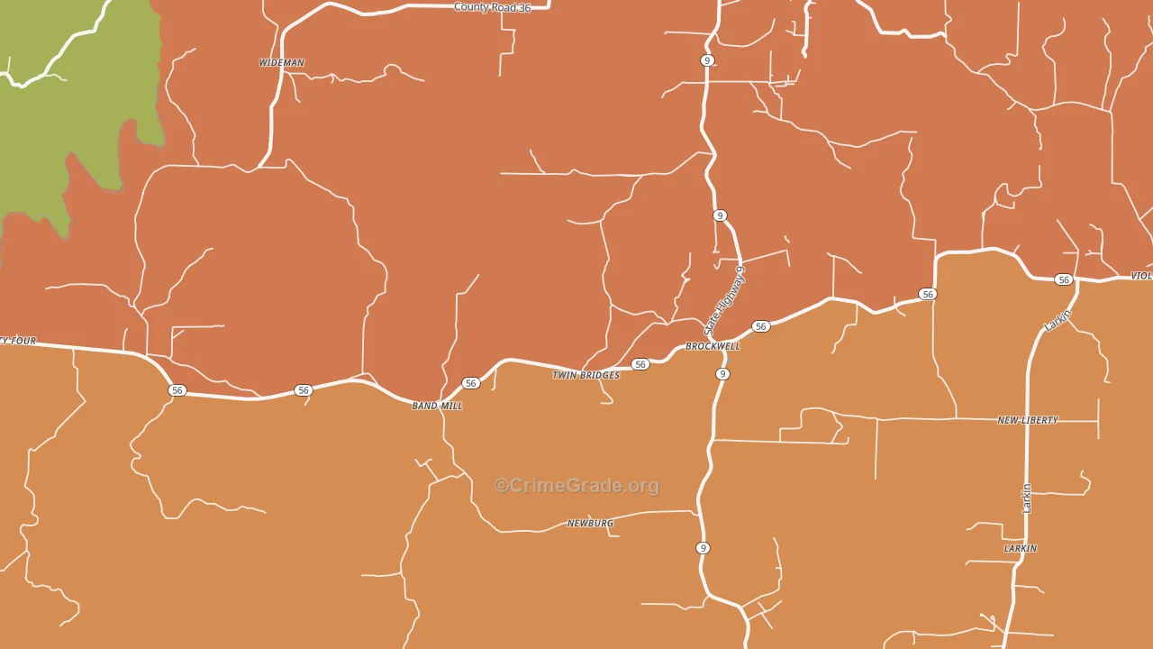 Brockwell, AR Map of Arson Rates