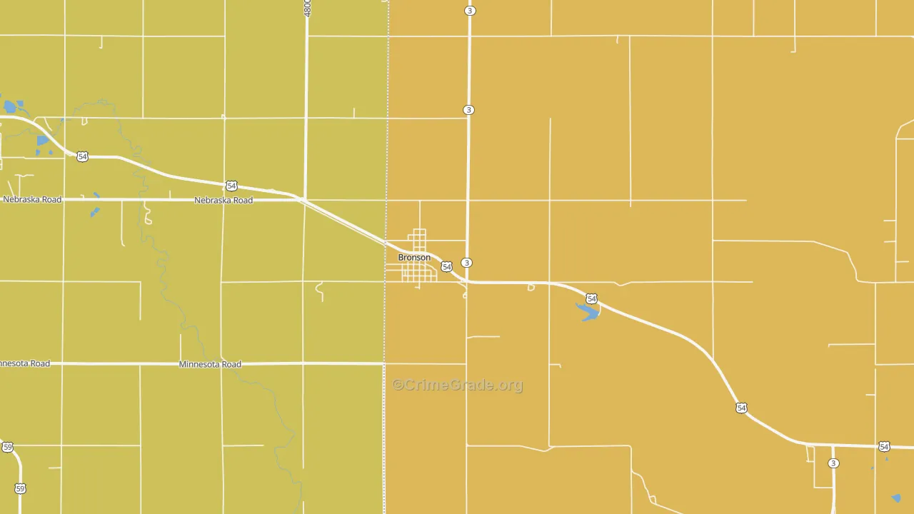 Bronson, KS Map of Arson Rates