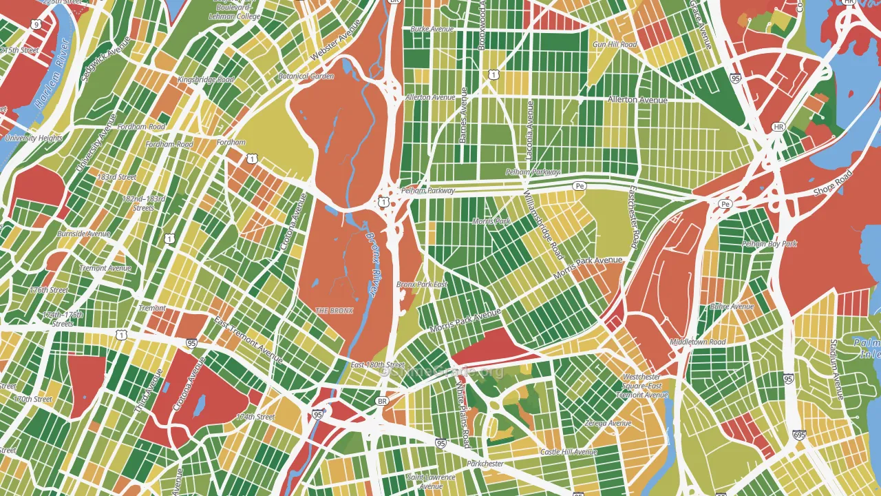Bronxdale, Bronx, NY Map of Arson Rates