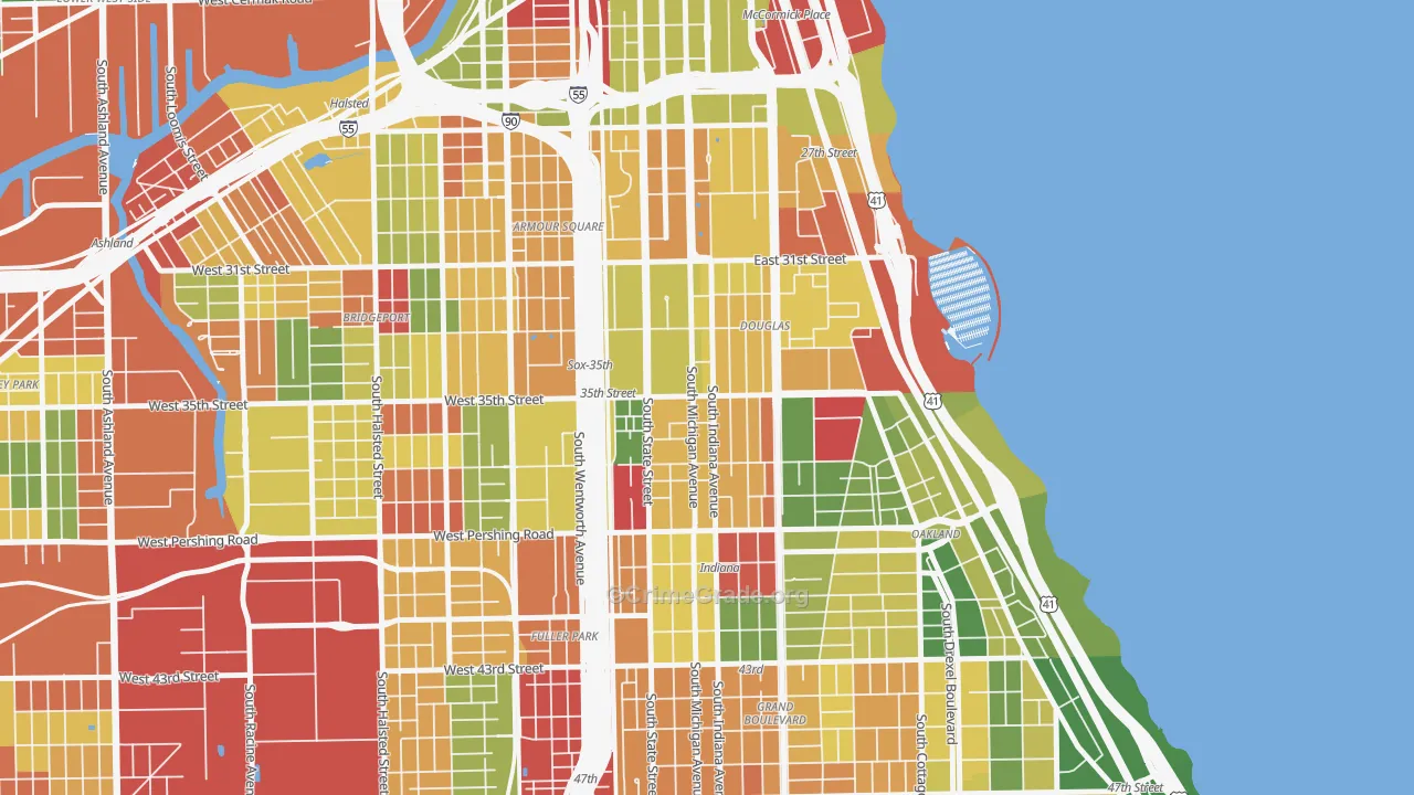 Bronzeville, Chicago, IL Map of Arson Rates