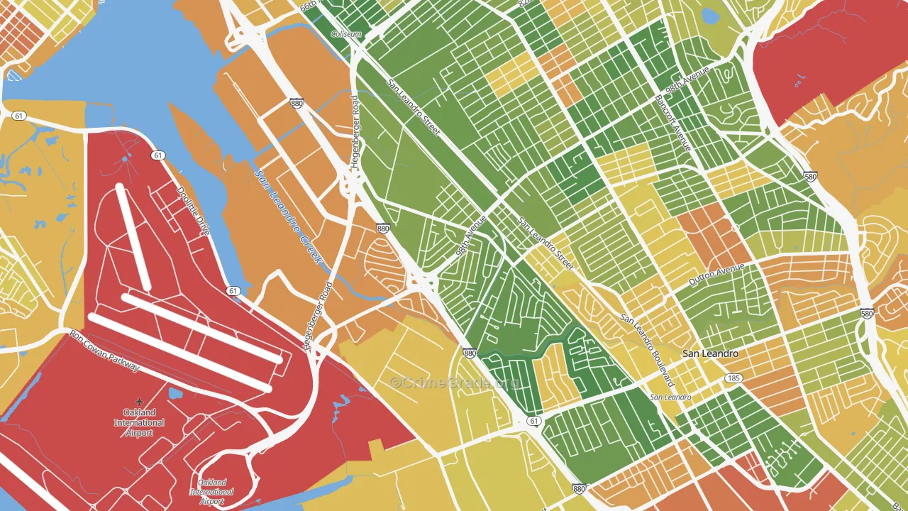 Brookfield Village, Oakland, CA Map of Arson Rates