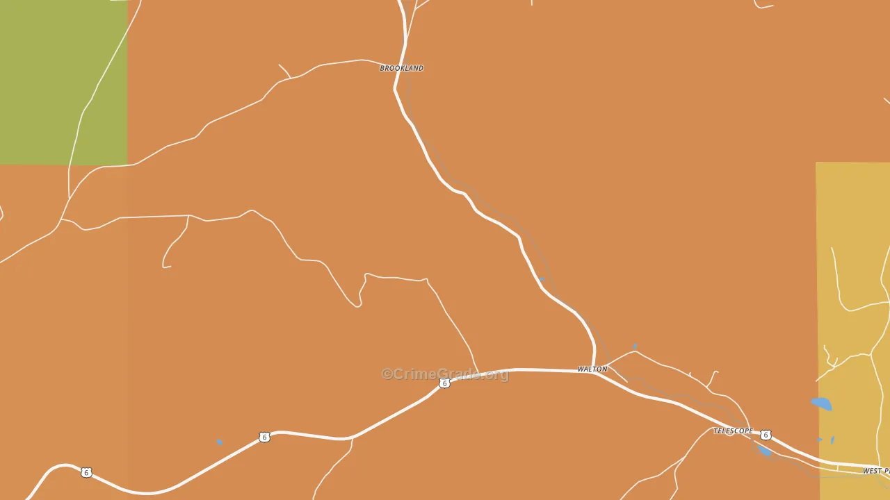 Brookland, PA Map of Arson Rates