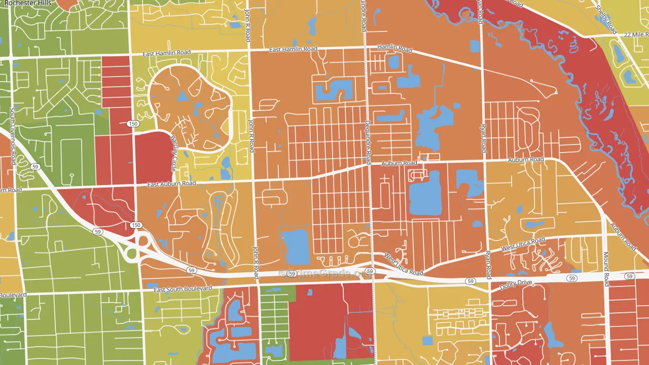 Brooklands Park, Rochester Hills, MI Map of Arson Rates