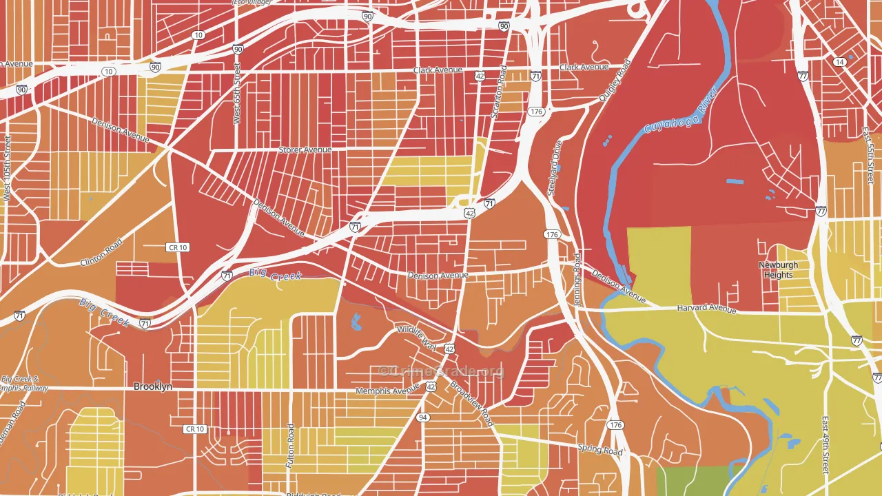 Brooklyn-Centre, Cleveland, OH Map of Arson Rates