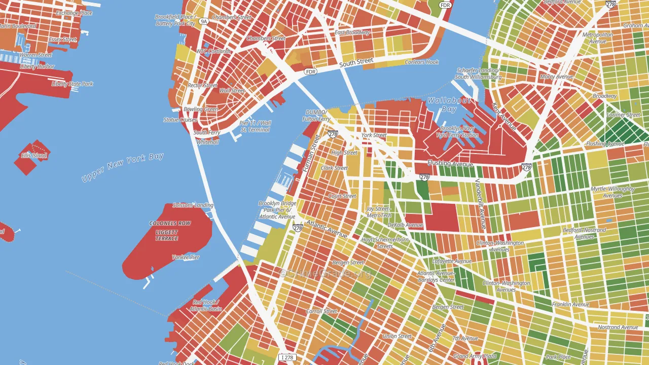 Brooklyn Heights, Brooklyn, NY Map of Arson Rates