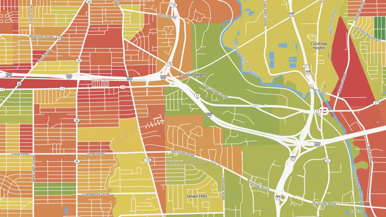 Brooklyn Heights, OH Map of Arson Rates