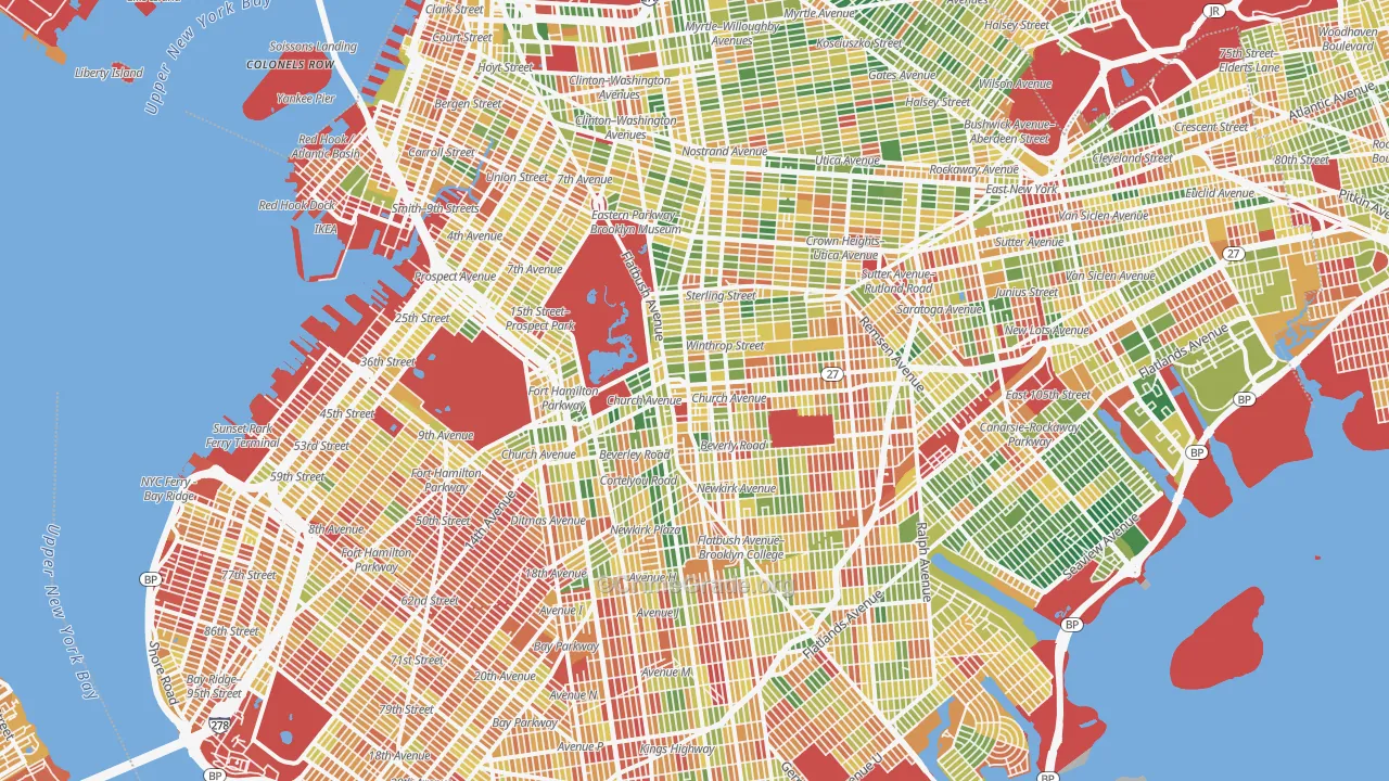 Brooklyn, NY Map of Arson Rates