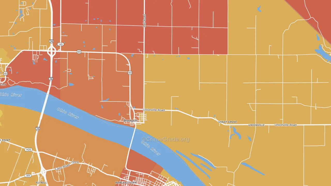 Brookport, IL Map of Arson Rates