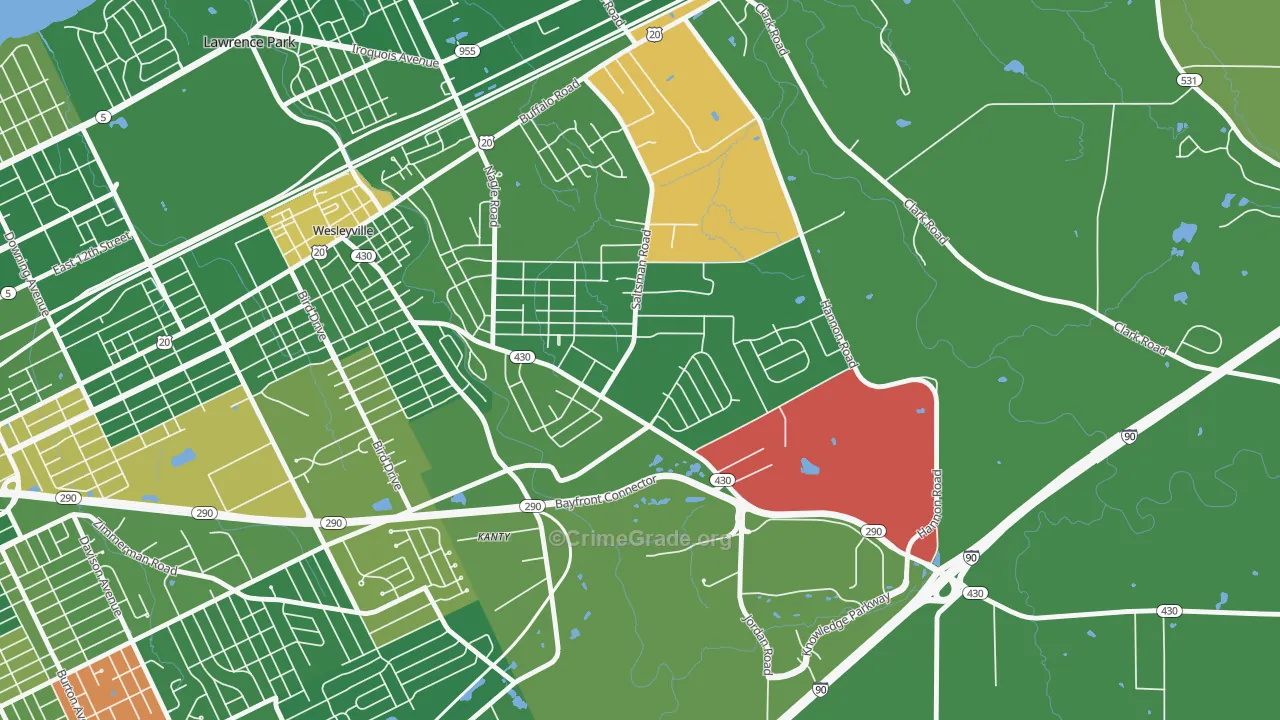 Brookside, Erie, PA Map of Arson Rates