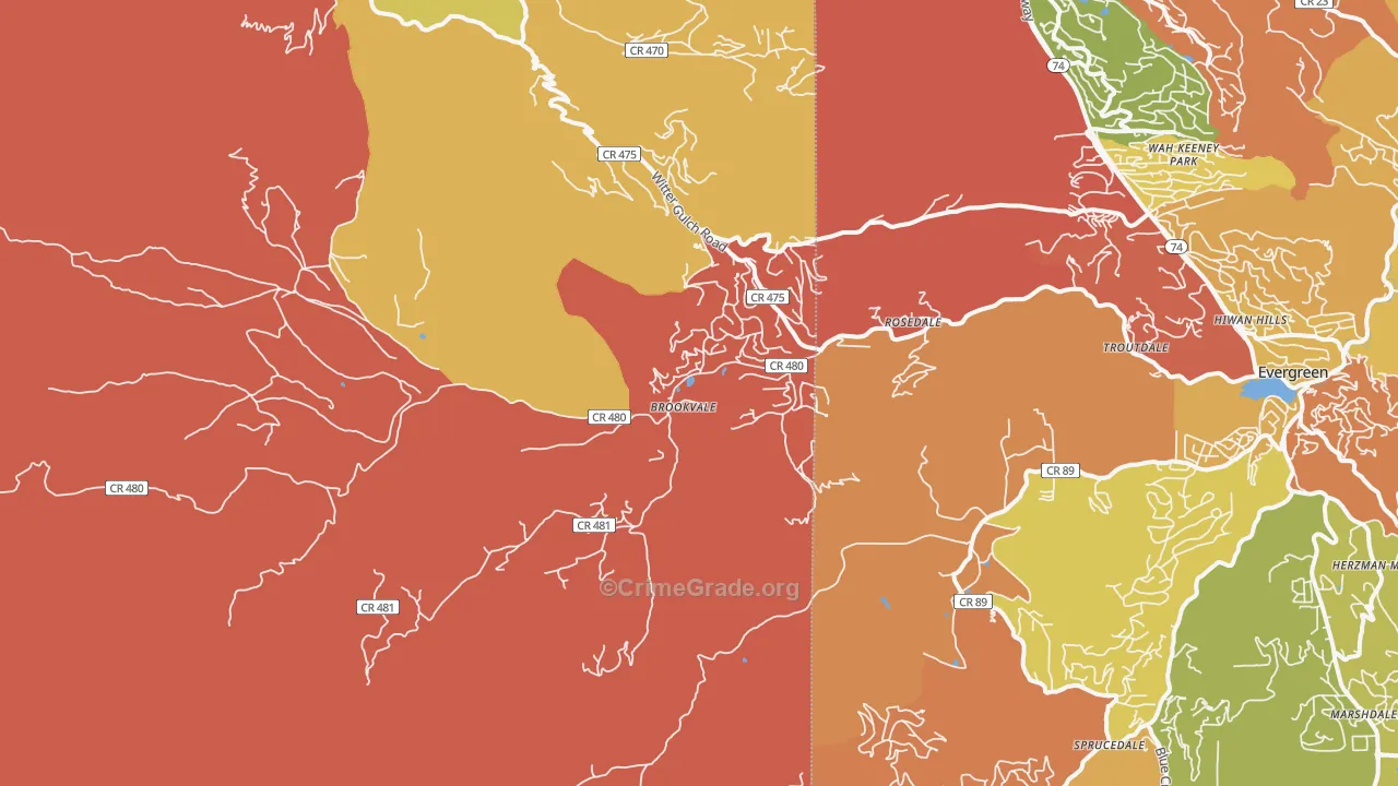Brookvale, CO Map of Arson Rates