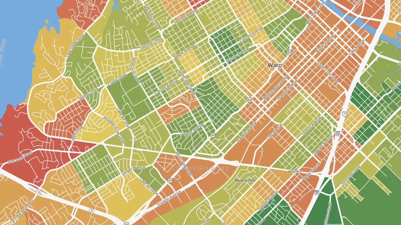 Brookview, Waco, TX Map of Arson Rates