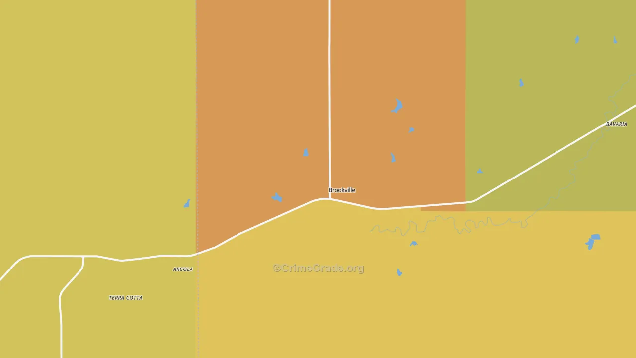 Brookville, KS Map of Arson Rates