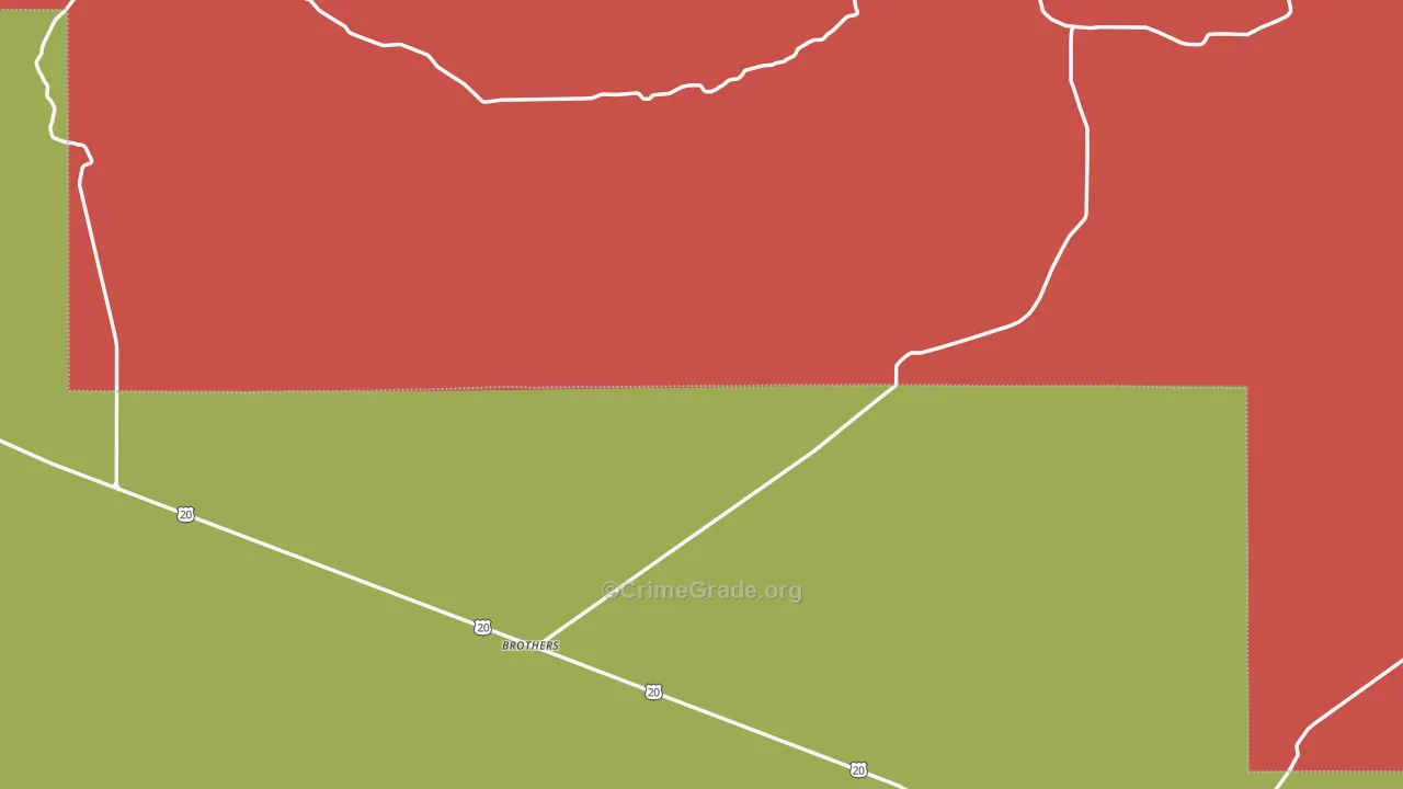 Brothers, OR Map of Arson Rates