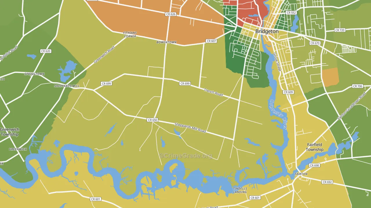 Brotmanville, NJ Map of Arson Rates
