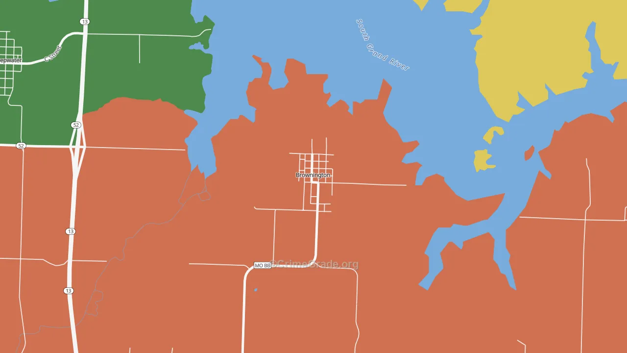 Brownington, MO Map of Arson Rates