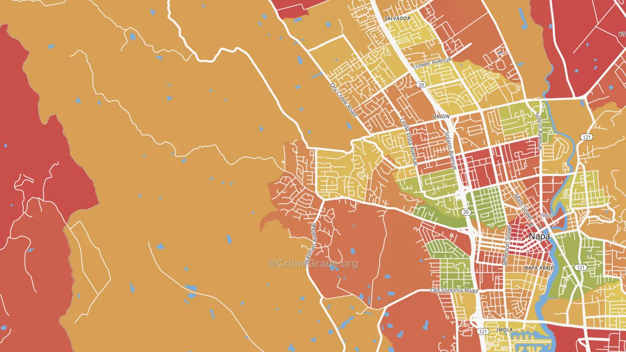 Browns Valley, Napa, CA Map of Arson Rates
