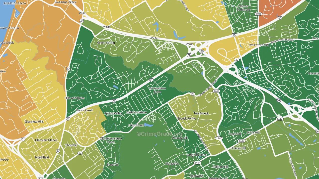 Brownsboro Farm, KY Map of Arson Rates
