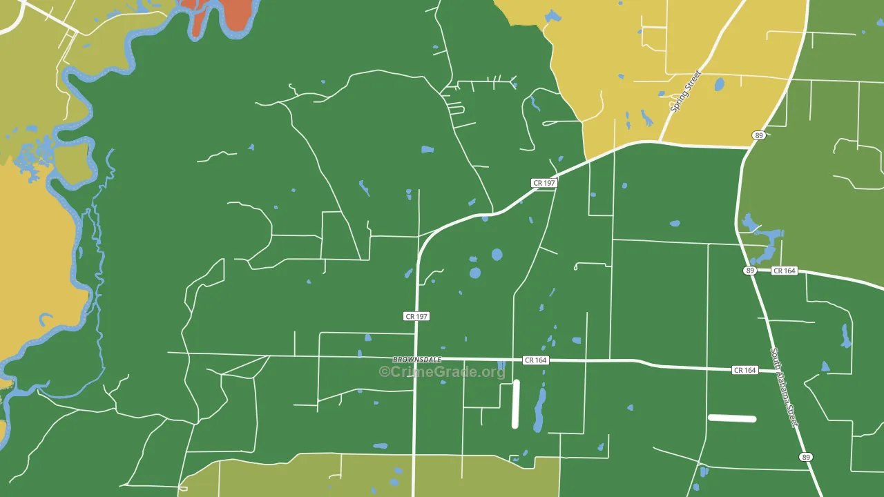 Brownsdale, FL Map of Arson Rates