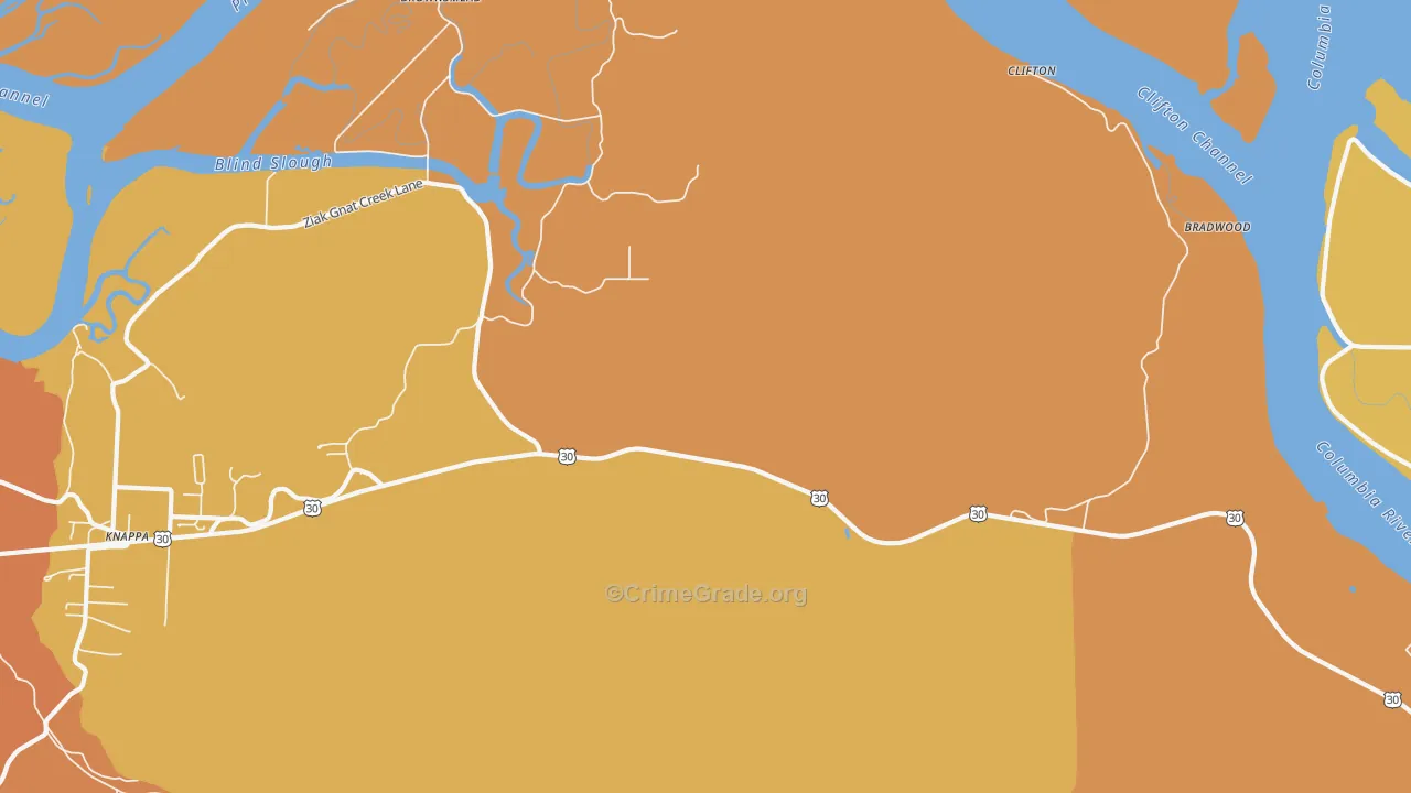 Brownsmead, OR Map of Arson Rates